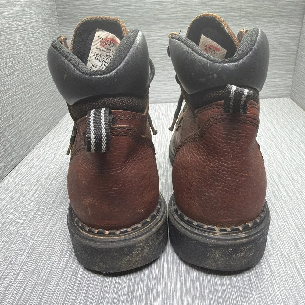 Red Wing Dynaforce Safety Toe Work‎ Boots Brown Leather Men's 7 E2 USA
